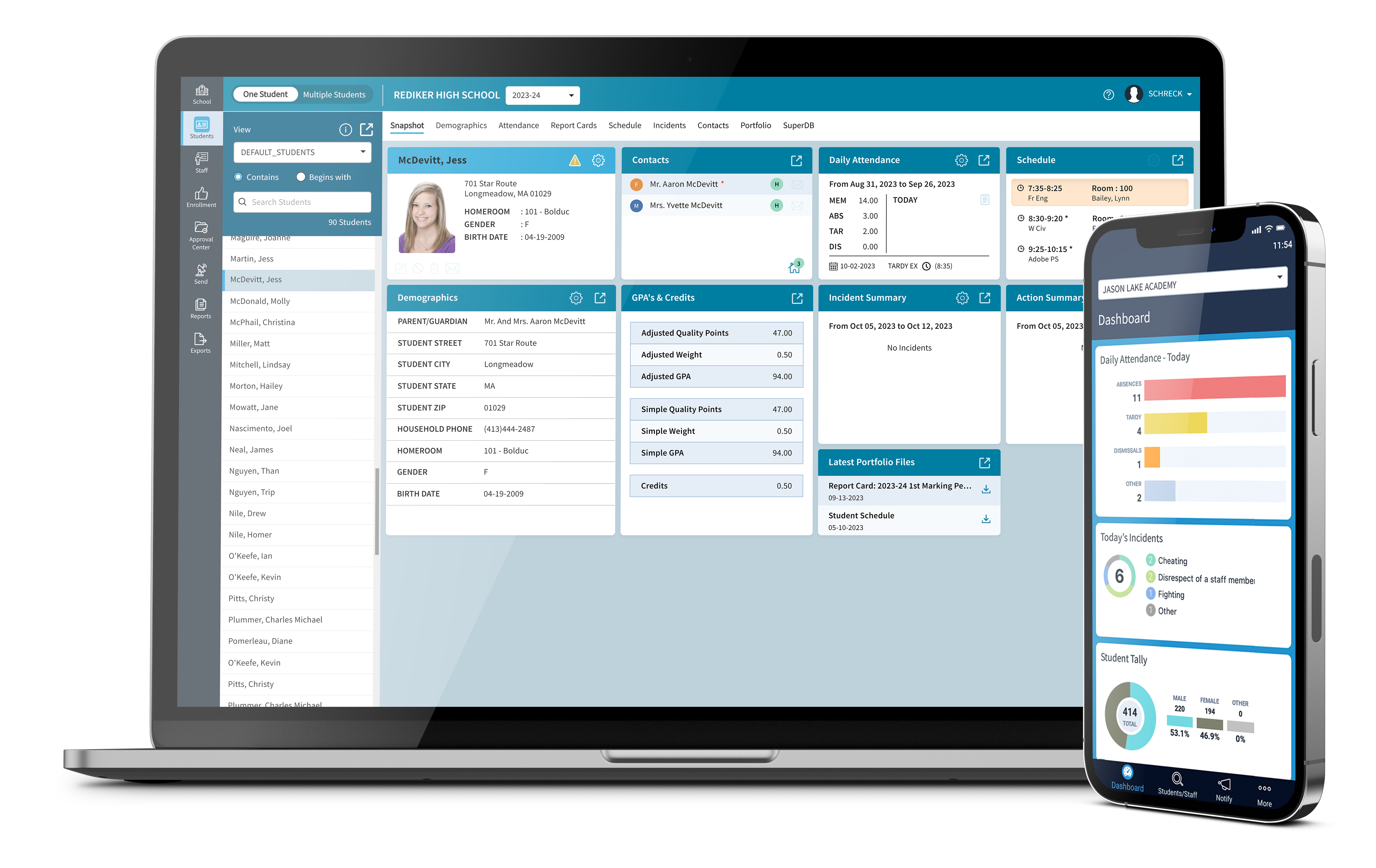 screenshot of AdminPlus SIS